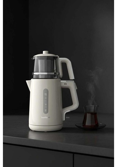 Cam Demlikli Çay Makinesi Krem Renk 1850 W
