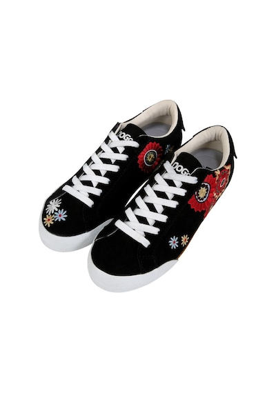 Kadın Vegan Deri Siyah Sneakers - Blooming İn The Dark Tasarım Çok Renkli Kadın Vegan Deri Siyah Sneakers - Blooming İn The Dark Tasarım Çok Renkli