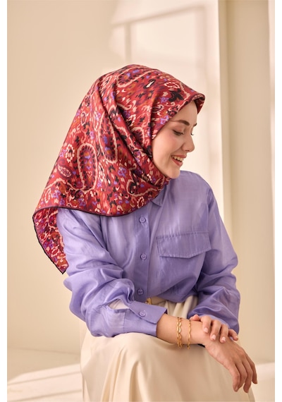 Silk Home Twill İpek Eşarp 11478-19 Siyah, Vişne, Kırmızı, Vizon, Eflatun, Gül Kurusu