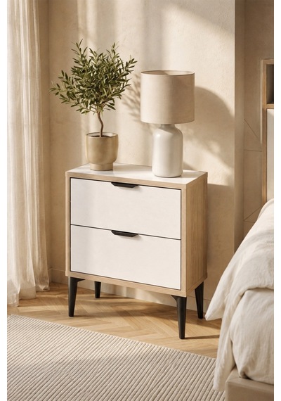 Home Liva 2 Çekmeceli Komodin 45x40x52 Cm Krem - 912181740 Krem Home Liva 2 Çekmeceli Komodin 45x40x52 Cm Krem - 912181740 Krem