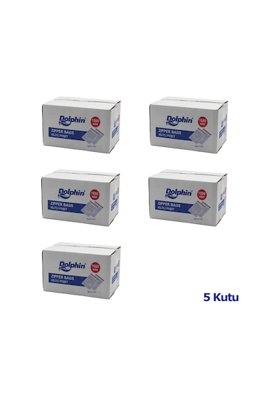 Dolphin X Kilitli Şeffaf Buzdolabı Kilitli Saklama Poşeti Torba - 9x11 Cm. - 1000 Adetlik 5 Kutu