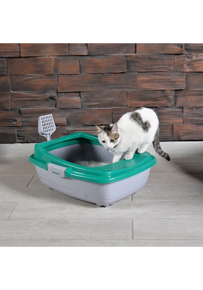 Karamel Izgaralı Açık Kedi Tuvaleti Çeşitli Renklerde + Kürek Hediyeli