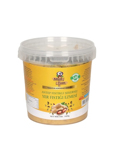 Adress Fındık Antep Fıstıklı Şekersiz Yer Fıstığı Ezmesi 1 KG