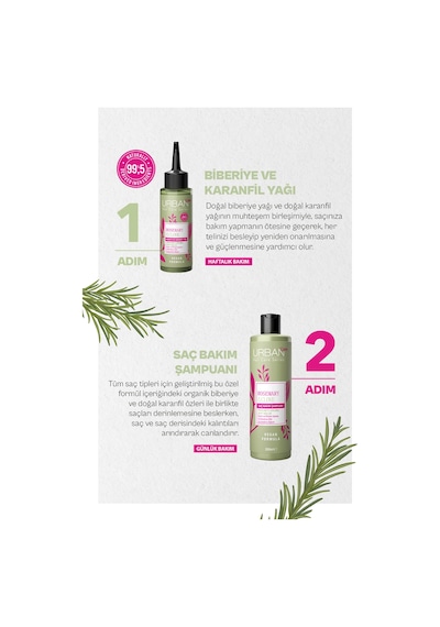 Rosemary & Clove Biberiye Ve Karanfil Saç Bakım Yağı % 99.5 Doğal Ve Saf 100 Ml