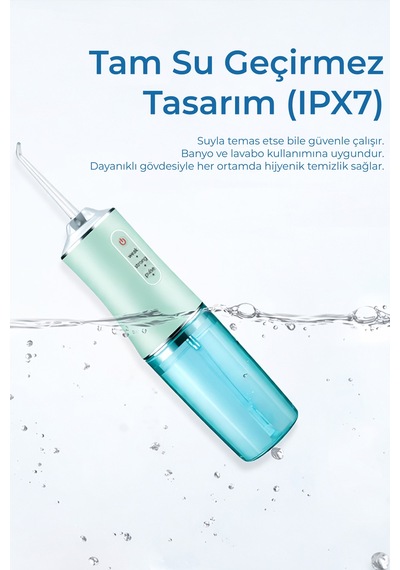 Exenar - Beyaz - Ağız Duşu Ve Diş Protez Bakım Şarjlı 3 Modlu Diş Arası Temizleyici 4 Başlıklı Taşınabilir