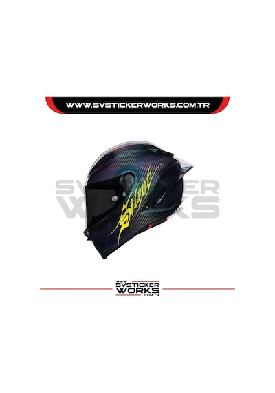 Silent Sticker Kask Sticker Kasklar Uyumlu Tek Yön 1 Adet Sarı