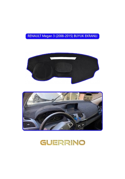 Renault Megan 3 2008-2015 Buyuk Ekranlıtorpido Koruma Halısı Mavi Kenar