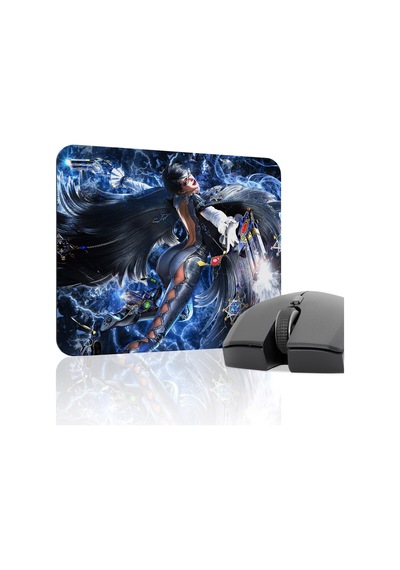 Bayonetta Kaymaz Dikişli Kauçuk Oyuncu Mousepad V5 - 22x18 Gaming Mouse Pad Fare Altlığı