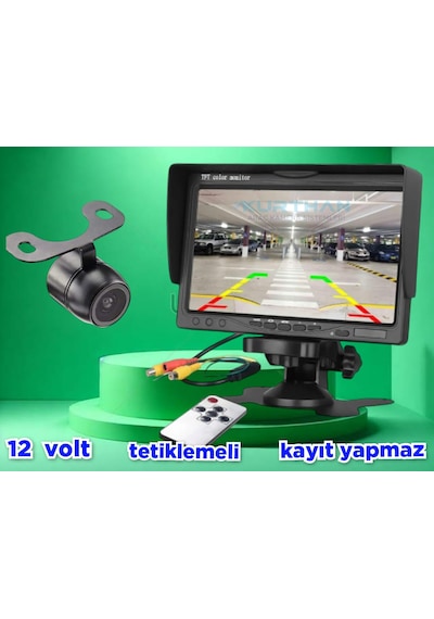 7'' Monitör + 1 Adet Kelebek Kamera Kayıt Yapmaz 12 Volt