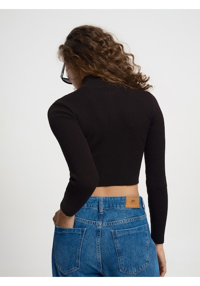 Loose Crop Kadın Bluz U.kol Siyah