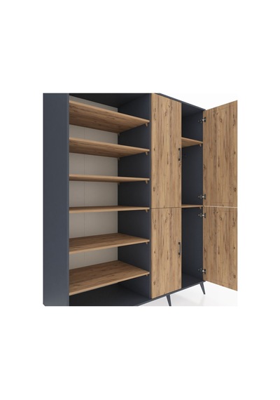 Kronos Gardrop 8 Raflı 4 Kapaklı 2 Askılı 176x59x221 Antrasit-çam Çam Kronos Gardrop 8 Raflı 4 Kapaklı 2 Askılı 176x59x221 Antrasit-çam Çam
