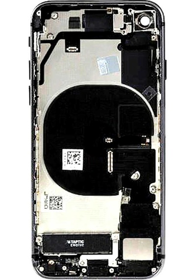 Apple Uyumlu iPhone 8 Dolu Kasa Siyah Renk Şarj Soketi+On Off Flex+Ses Flex Üstünde