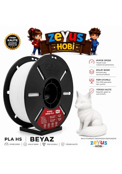 Generic Pla Hs Hyper Speed Filament Beyaz 1.75 Mm 1000 Gr Beyaz Filament