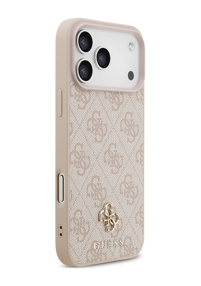 Apple Uyumlu iPhone 18 Pro Max Kılıf Guess  Lisanslı M-safe Şarj Özellikli Small 4g Classic Kapak Pembe