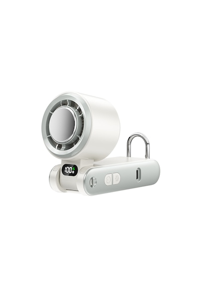 Vention Usb 5v Şarjlı Süperiletken Soğutmalı Yüksek Hızlı El Fanı Led Ekranlı 100 Kademeli Katlanabilir Mini Vantilatör - Beyaz