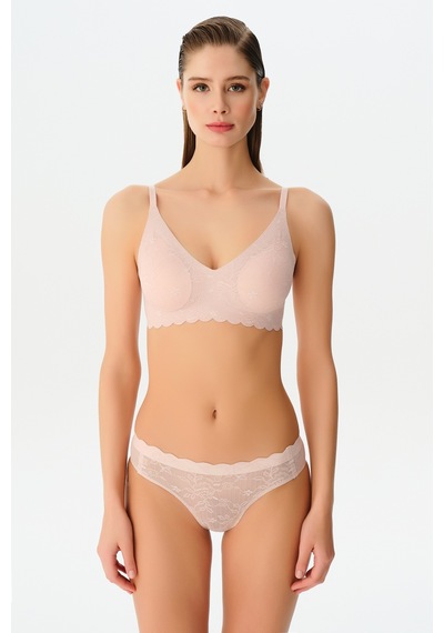 Suwen Invisible Soft Dantelli Slip Külot Sw5987170 Pudra Pembesi