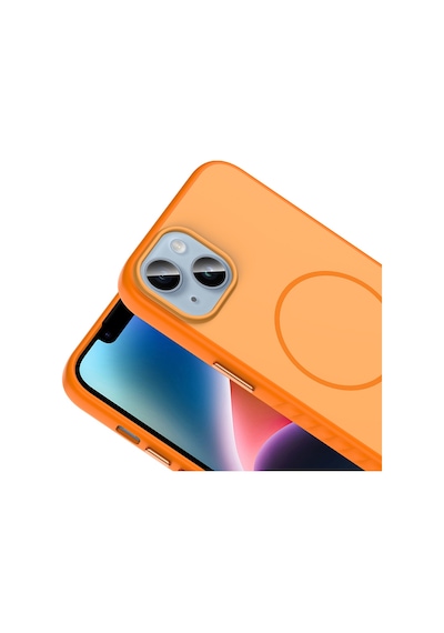 Apple Uyumlu iPhone 14 Kılıf M-safe Şarj Özellikli Zore Tea Kapak - Gold Altın