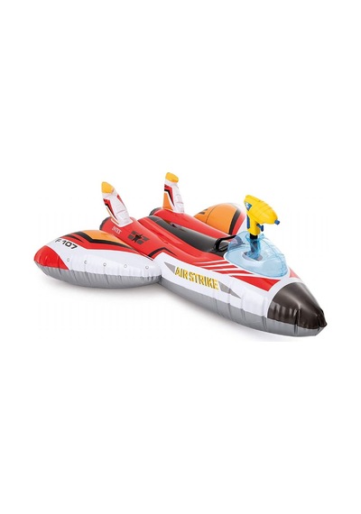 Intex 57536 Su Tabancalı Kırmızı Uçak Şişme Çocuk Binici 117cm Çok Renkli