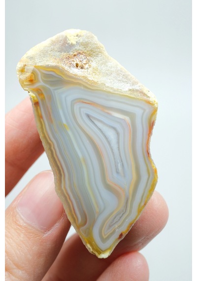 Pastel Mavi Sarı Bal Rengi Ve İnce Beyaz Şeritli Siyah Deniz Akik Çifti