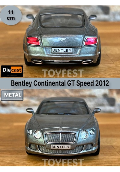 2012 Bentley Continental Gt Speed Çek Bırak Kapıları Açılabilen Metal Model Araba - Füme 11.5 Cm