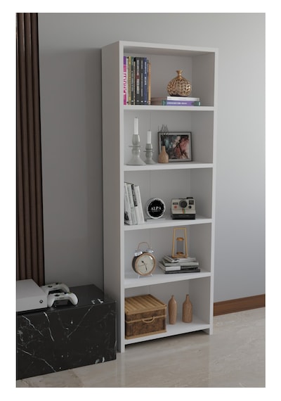 5 Raflı Kitaplık Dekoratif Çok Amaçlı Düzenleyici Raf 150 Cm Salon Çalışma Odası Raf Beyaz 5 Raflı Kitaplık Dekoratif Çok Amaçlı Düzenleyici Raf 150 Cm Salon Çalışma Odası Raf Beyaz