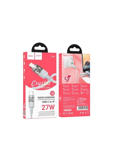 Hoco U129 Transparan Type-c To Lightning Data Ve Şarj Kablosu 1m- 5775