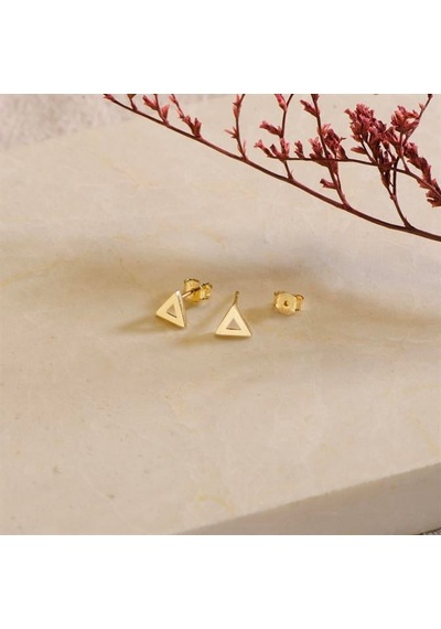 Goldkupe 14 Ayar Altın Üçgen Sade Küpe 0,94 Gr-1405