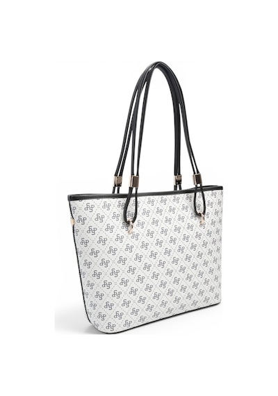 Silver & Polo Silver Polo Beyaz - Siyah Monogram Kadın Omuz Çantası Sp1282