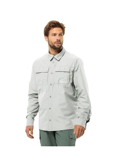 Jack Wolfskin Jack Wolfskın Erkek Barrıer L/s Shırt M Gömlek Cool Grey 1404101- 001