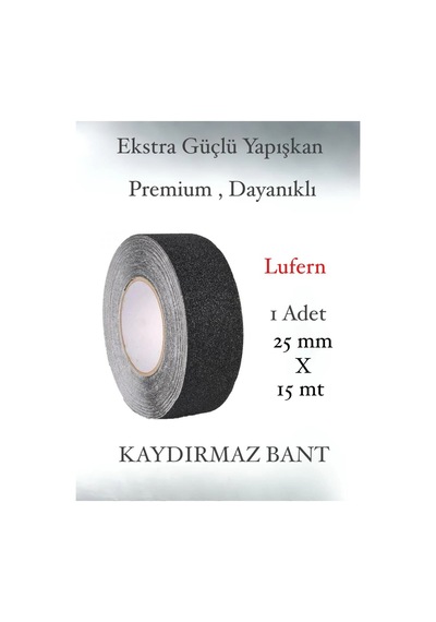 Premium 25mm X 15mt Siyah Kaydırmaz Bant Yapışkanlı Merdiven Basamak Zemin Güçlü Tutunabilen Halı Diğer