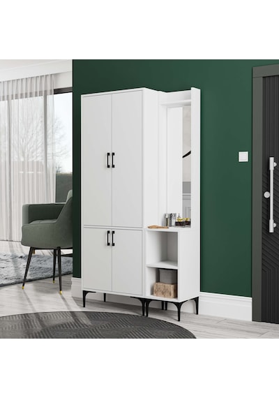 Set 5030-5040 Royal Sağ Aynalı 4 Kapaklı 5 Askılı 2 Raflı Portman