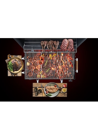 Grillia Grillord 75 Kömürlü Barbekü 2 Adet Döküm Izgaralı + Hediye Seti Önlük + Kılıf Siyah