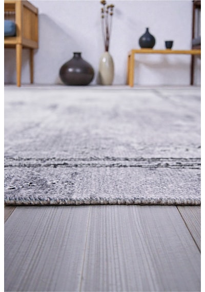 Gri Modern Kilim Beton Efektli Minimalist Desen, Kaymaz Taban, Yıkanabilir Halı Gri Gri