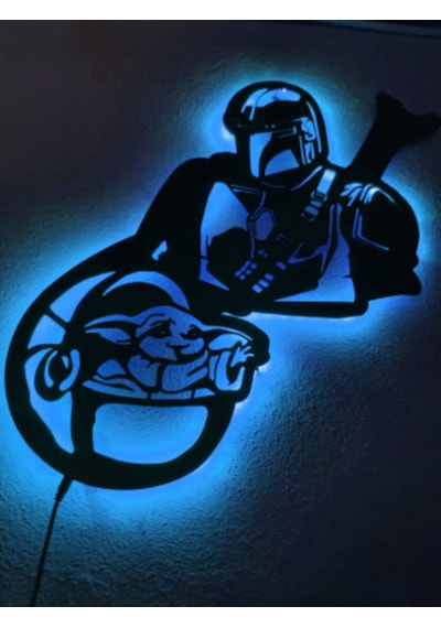 Star Wars Baby Yoda Led Işıklı Tablo (523524750)
