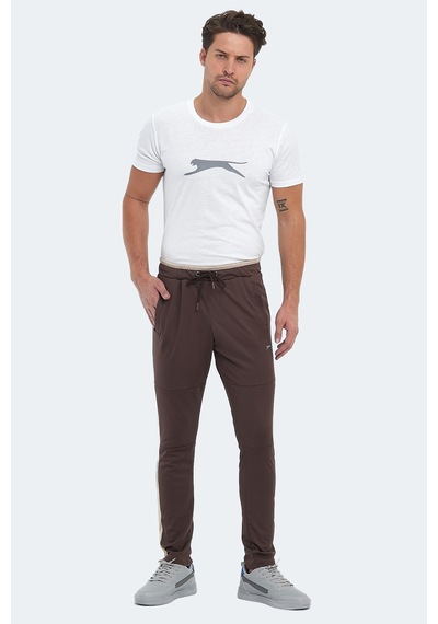 Slazenger Oxford I Erkek Fermuar Cepli Kahve Eşofman Altı Kahverengi