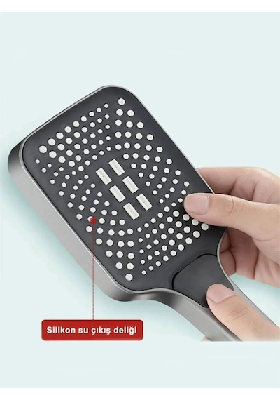3 Fonksiyonlu Geniş Çoklu Fonksiyonlu Banyo Duş Başlığı Yeni Nesil Başlık Duş Başlığı Krom - Siyah