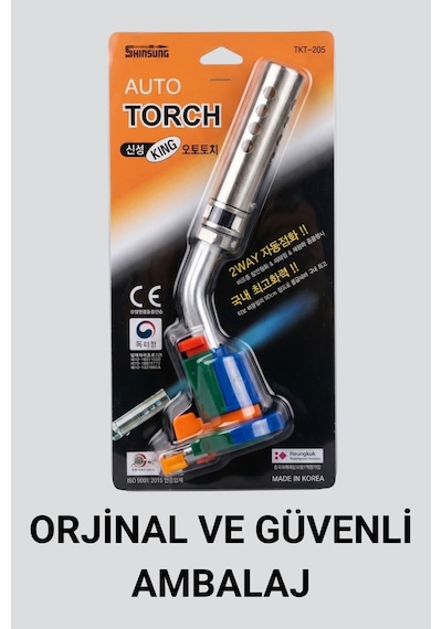 Kıng Profesyonel Multifonksiyonel Otomatik Gaz Pürmüz Başlık Torch Tkt-205 Mavi - Turuncu