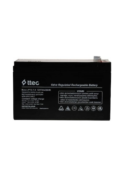Ttec 12 Volt 7A Akü - 12V 7 Ah Kuru Base Akü Ağustos 2024 Üretimi