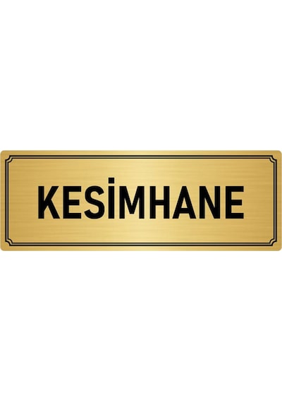 Metal Yönlendirme Levhası, Departman Kapı İsimliği Kesimhane 10x20 cm Altın Renk
