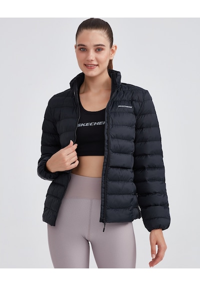 Skechers W Outerwear Pop Up Detailed Padded Jacket Kadın Siyah Mont S231240-001 Siyah