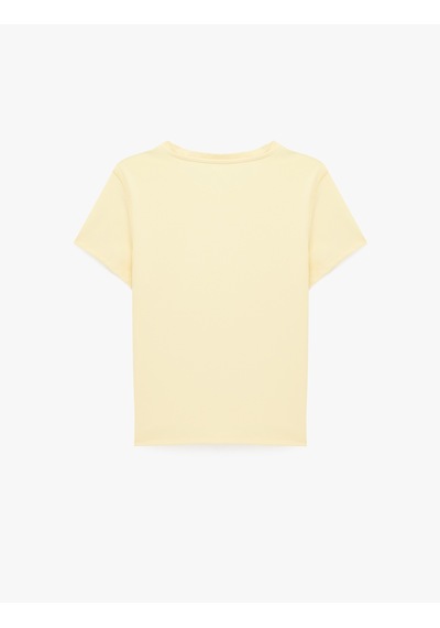 Koton Slim Fit Kısa Kollu Bisiklet Yaka Spor Tişört Sarı 6sak10209nk