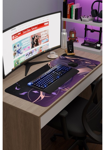 Keqing Genshin Impact Anime Gacha V5 - 90x40 Xxl Gaming Mouse Pad Fare Altlığı