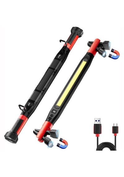 Gold Silver Gs-2080 40w 4000 Lümen Mıknatıslı Şarjlı Led Çalışma Kamp Outdoor Acil Durum Ve Tamir Lambası Siyah