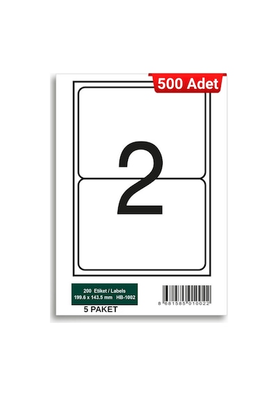 Herboy Hb-1002 199,6 X 143,5 Mm A4 Baskılı Laser Etiket 500 Adet