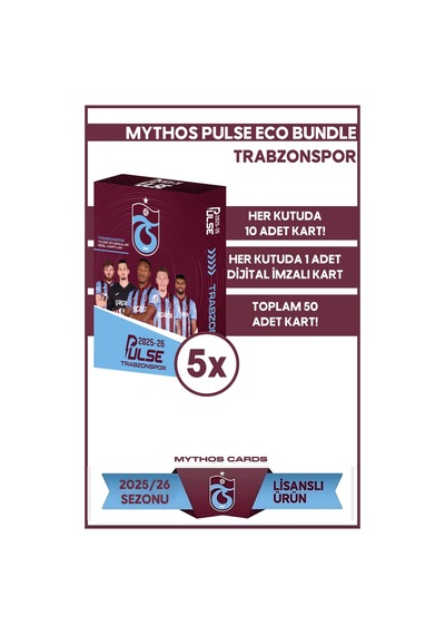 Eco Bundle - Trabzonspor - Pulse Futbolcu Kartları 2025/26 - 5 Paket