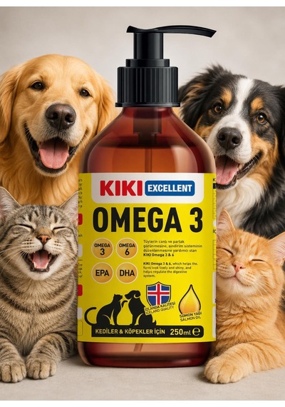 Kiki Excellent Omega 3 Kedi Ve Köpek İçin Balık Yağı 250 Ml