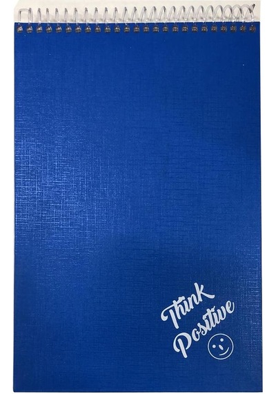 Üstten Spralli Sert Kapak Bloknot 100 Yaprak Çizgili Defter 17 x 24 Cm Mavi