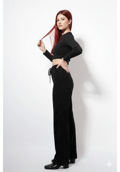 Unika Boutique Taşlı Pantolon siyah