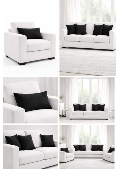 Kadife Dokulu Siyah Kırlent Yastık Kılıfı 2 Adet 50 X 30 Cm