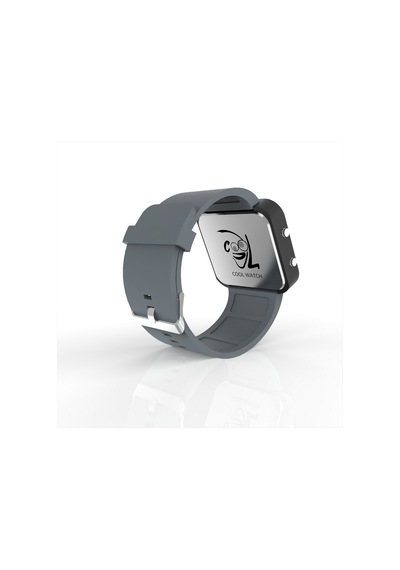 Cool Watch Saat - Siyah Led Kasa - Gri Kayış Unisex Pembe